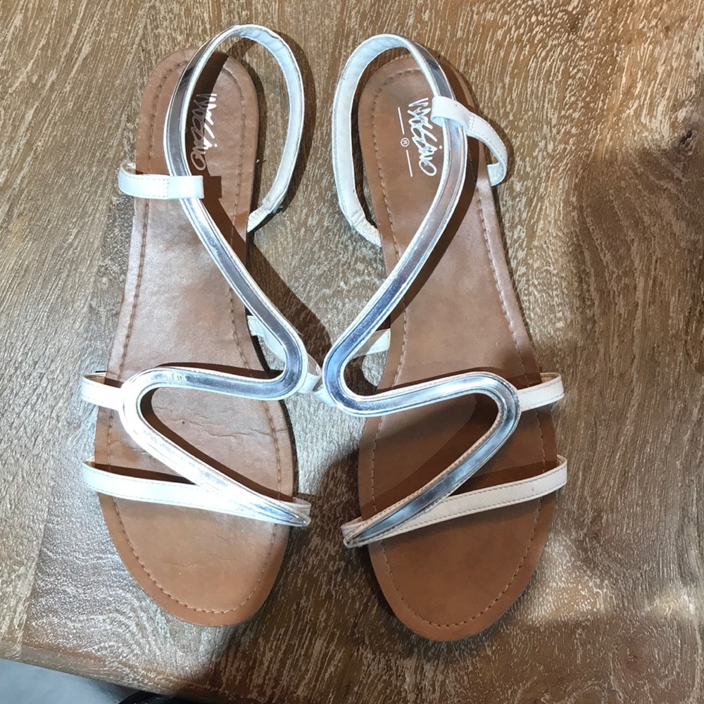 White-Silver Sandals